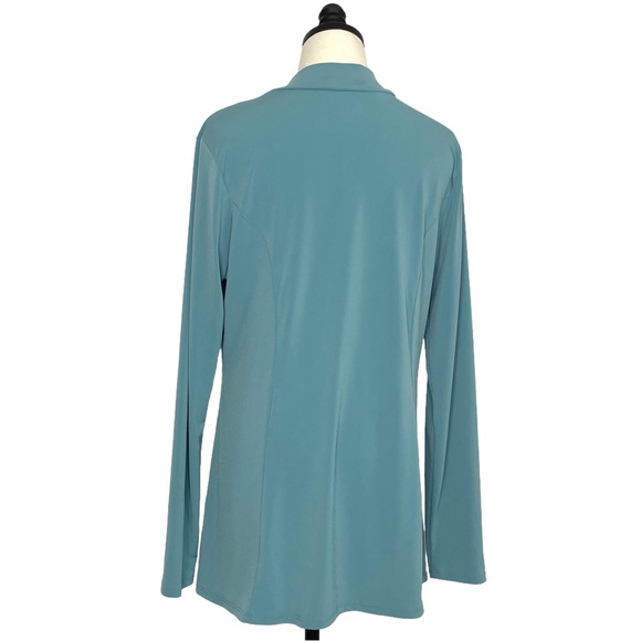 Zenana Mock Neck A-line Hem Top ITY Blue Size XL - Picture 7 of 10